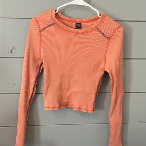 Target Wild Fable Coral Ribbed Long Sleeve Top